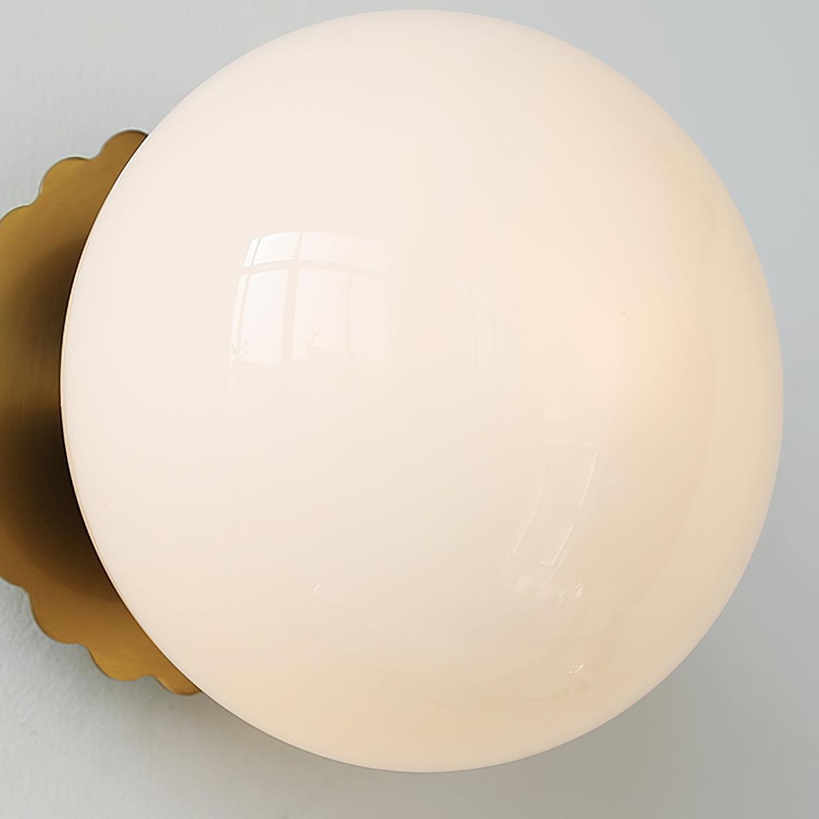 Pink Marshmallow Glass Wall Sconce With Brass Backplate