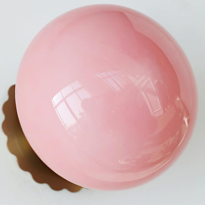 Pink Marshmallow Glass Wall Sconce With Brass Backplate