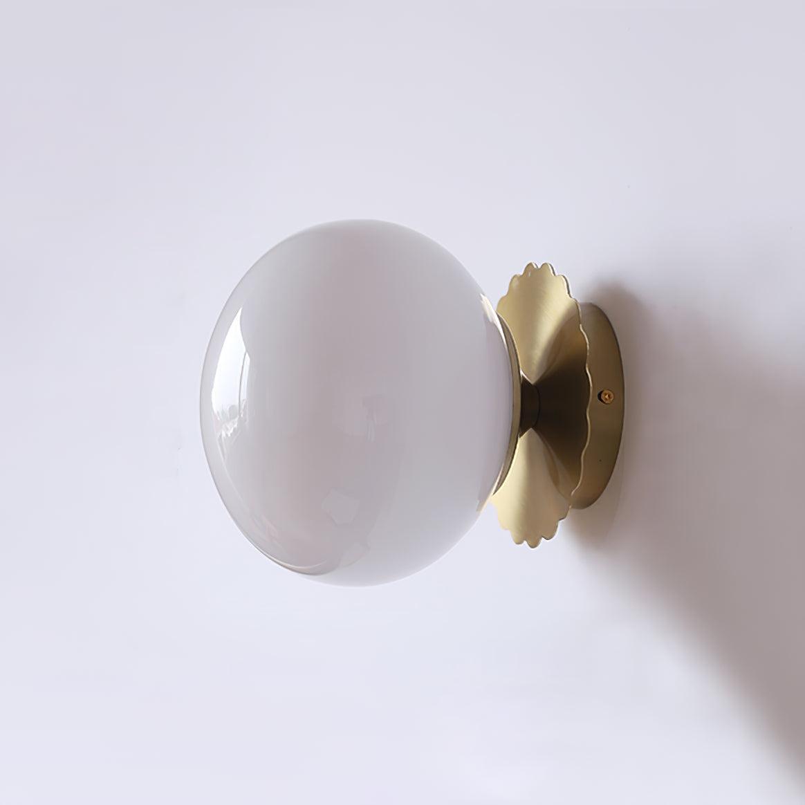 Pink Marshmallow Glass Wall Sconce With Brass Backplate