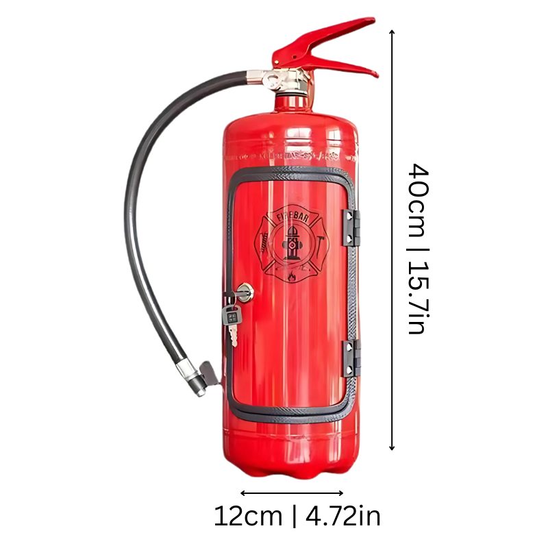 Brandblusser Drankenkast Met Flessenhouder En Glazenrek Handgemaakte Mini Bar Industrieel Woonaccessoire | Restfield