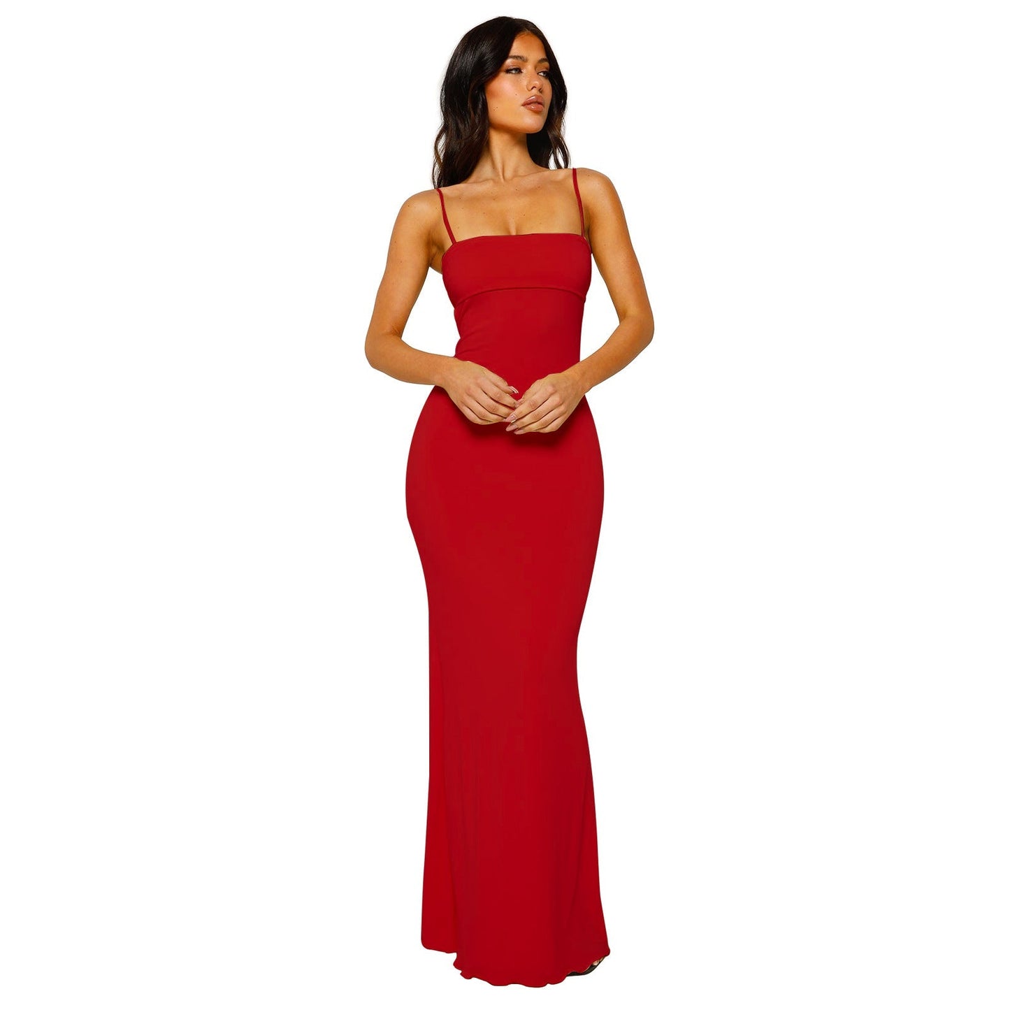 Maxi Dress | Bodycon Fit Open Back Design for Women-Maxi Dresses-Mykonostore-Red-S-Mykonostore