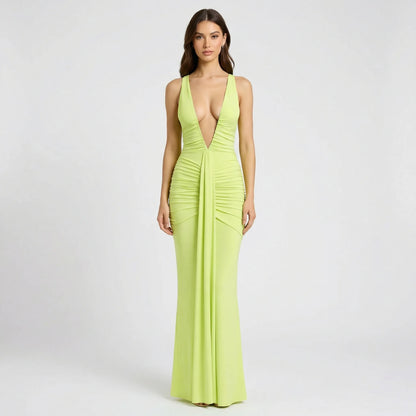 Maxikleid Mit Tiefem V Ausschnitt - Alisha