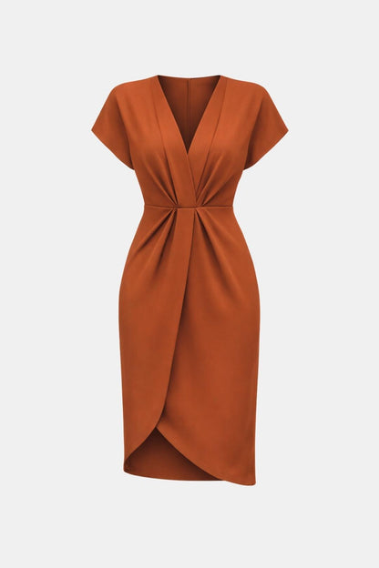 Meliora - Wrap Tie Waist Short Sleeve Midi Dress