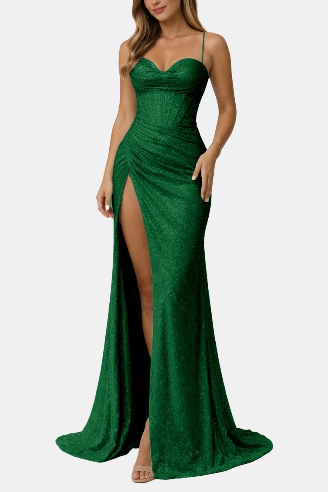 Melissa - Corset Slit Strap Design Evening Long Dress