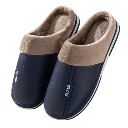 Men’s Slip-On Slippers with Thick Sole and Lined Interior