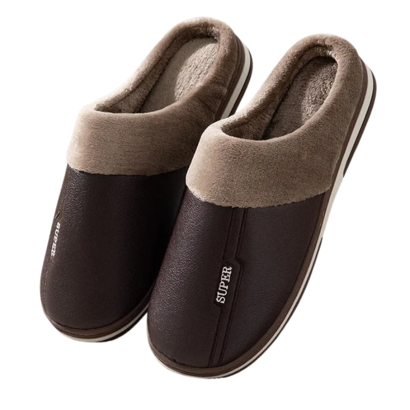 Men’s Slip-On Slippers with Thick Sole and Lined Interior