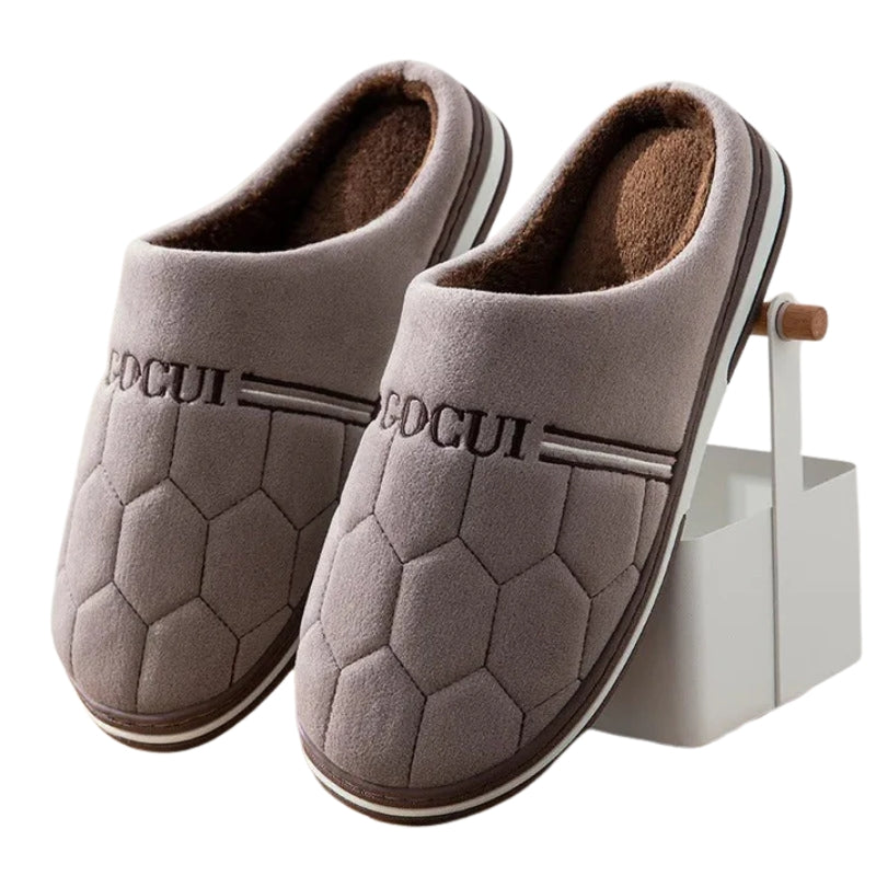 Men’s Slip-On Slippers with Thick Sole and Lined Interior