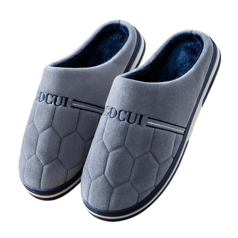 Men’s Slip-On Slippers with Thick Sole and Lined Interior