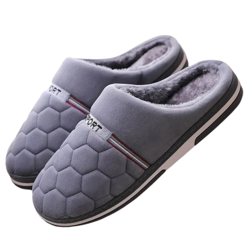 Men’s Slip-On Slippers with Thick Sole and Lined Interior