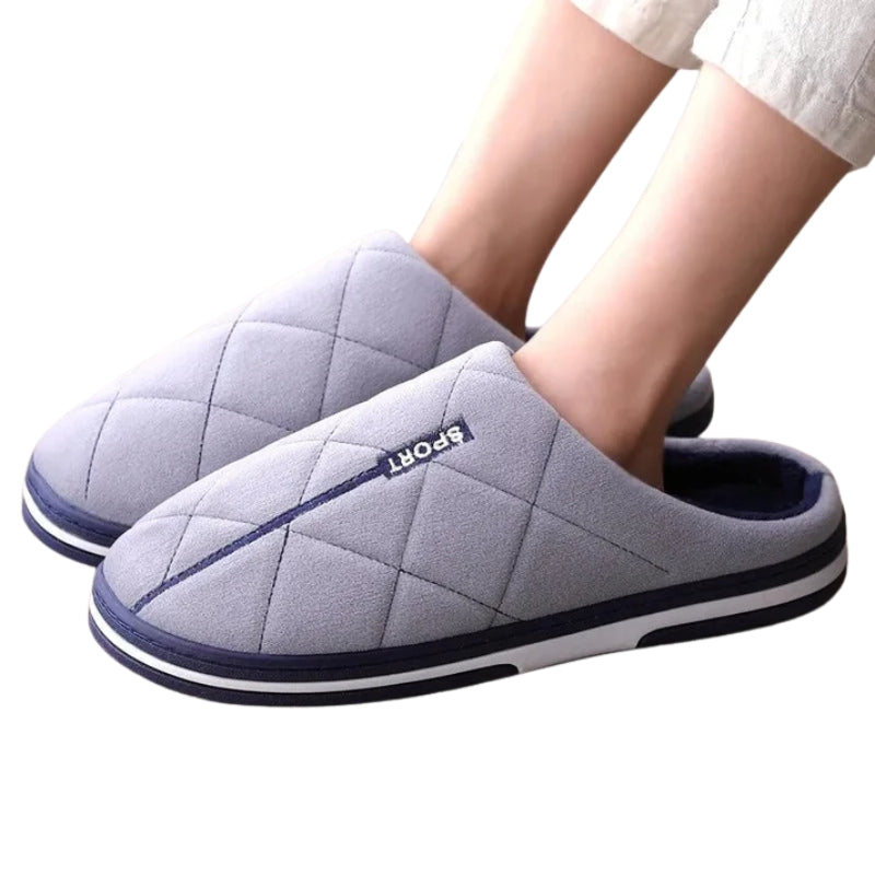 Men’s Slip-On Slippers with Thick Sole and Lined Interior