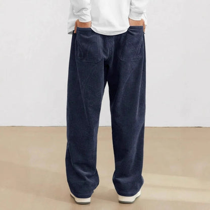 Men’s Wide-Leg Pants with Relaxed Fit and Side Pockets