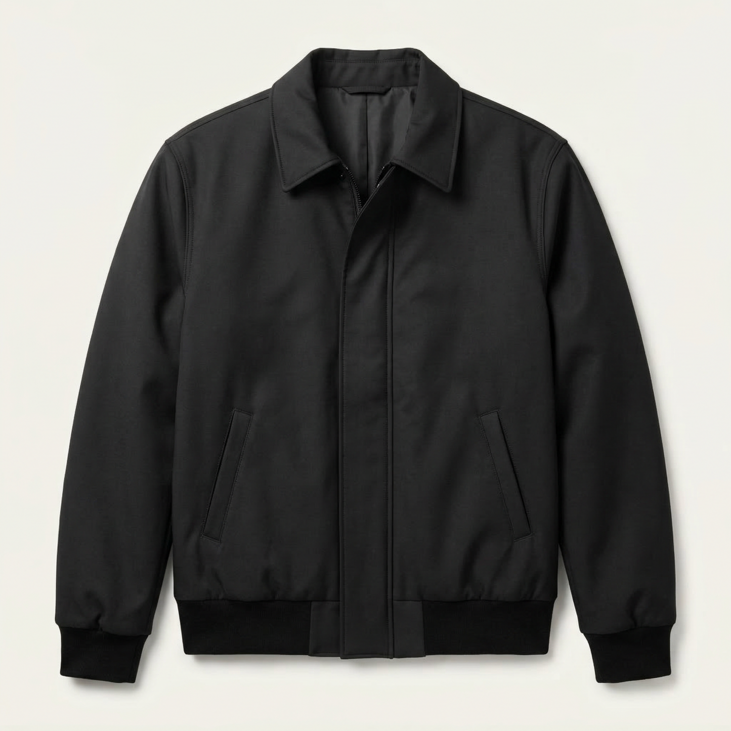 Men’s Bomber Jacket – Zip-Front Collar Design