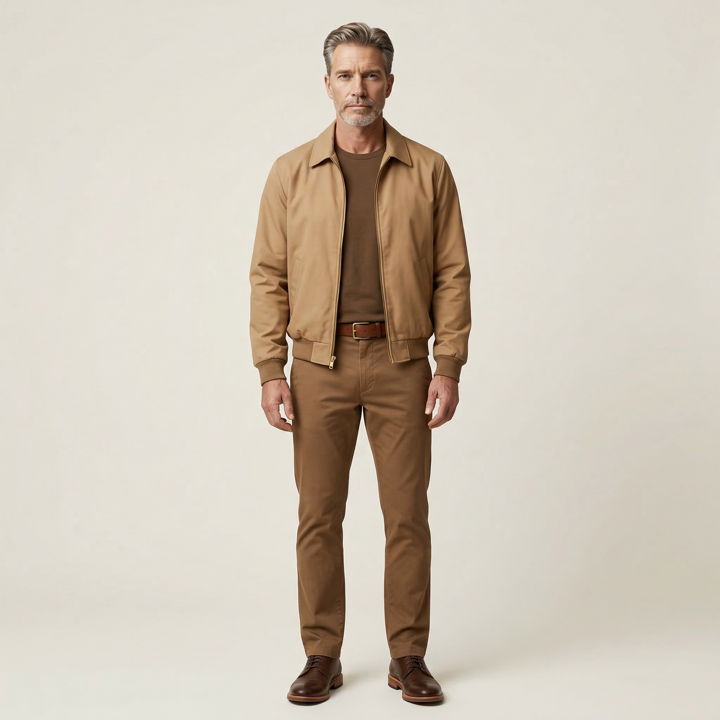Men’s Bomber Jacket – Zip-Front Collar Design