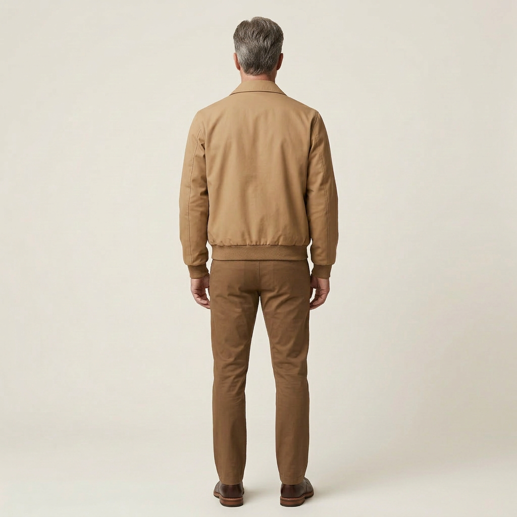 Men’s Bomber Jacket – Zip-Front Collar Design