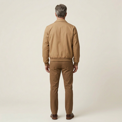 Men’s Bomber Jacket – Zip-Front Collar Design