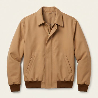 Men’s Bomber Jacket – Zip-Front Collar Design