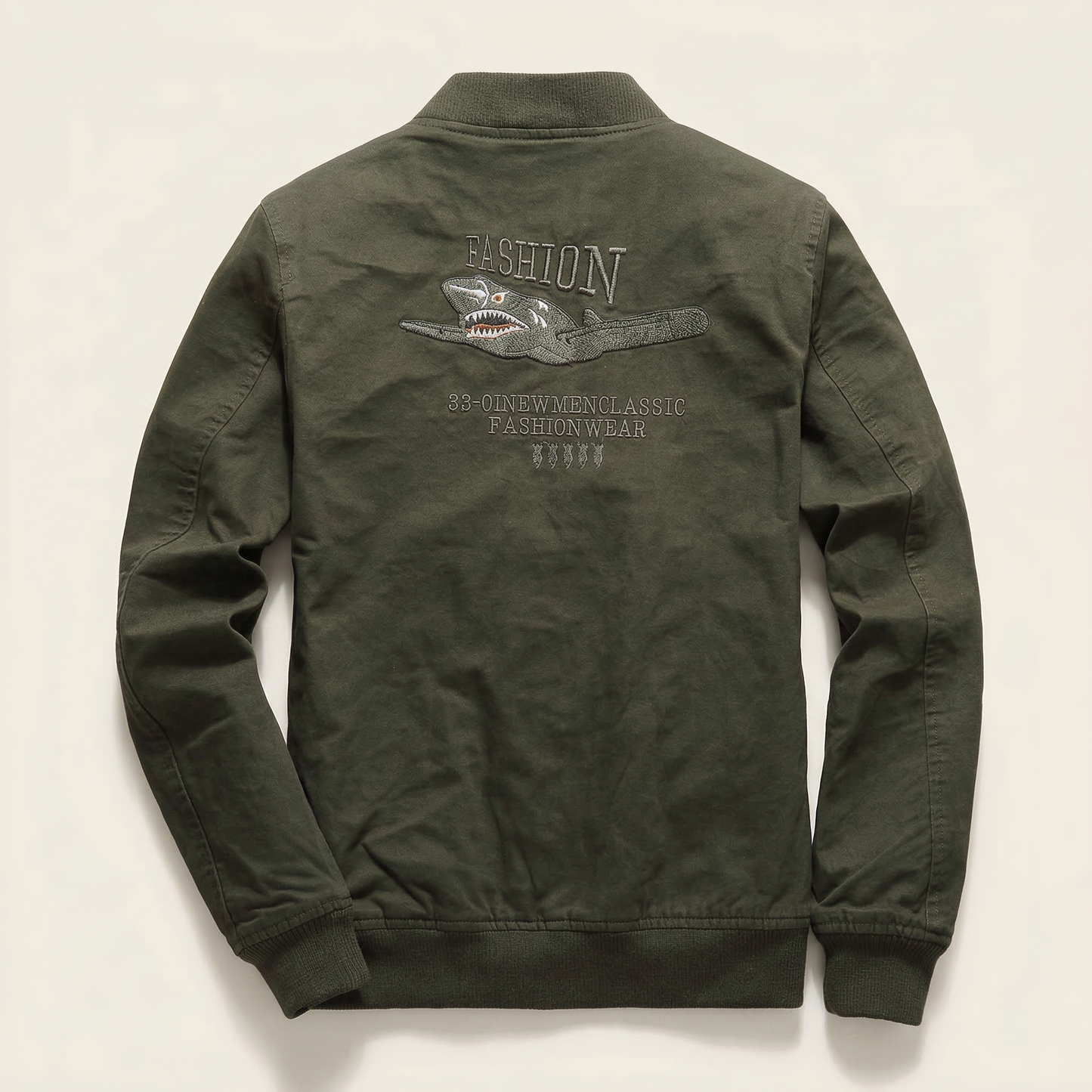 Men’s Bomber Jacket – Zip-Front Patch Design