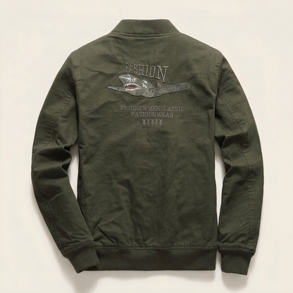 Men’s Bomber Jacket – Zip-Front Patch Design
