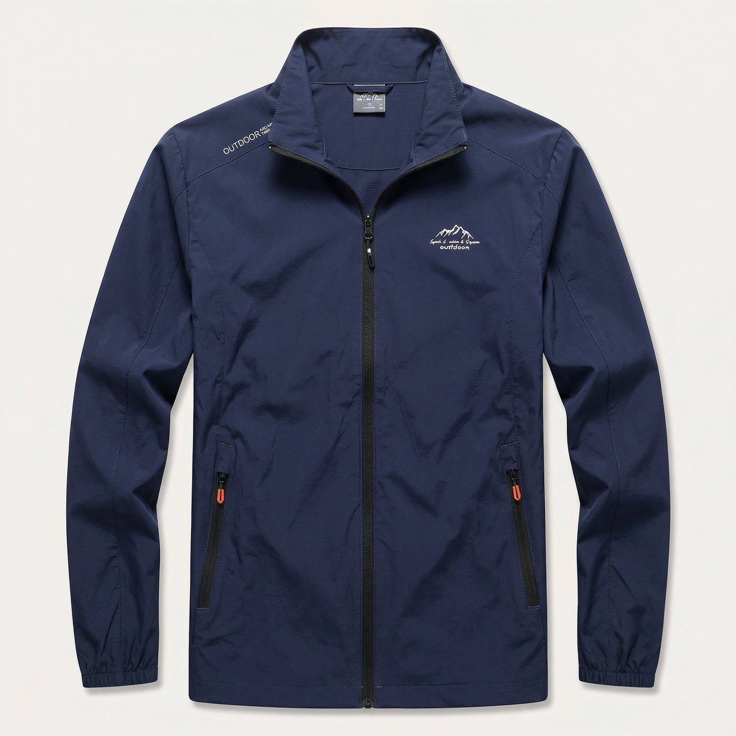 Men’s Lightweight Jacket – Zip-Front Design with Stand Collar