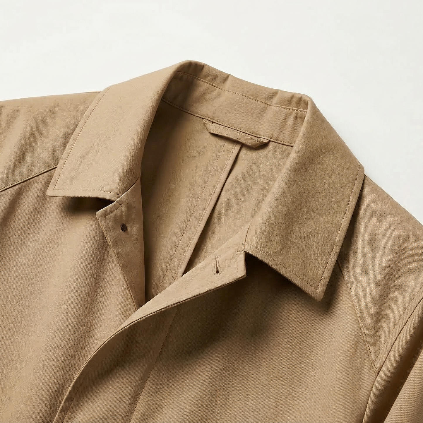 Men’s Long Coat – Button-Front Collared Design