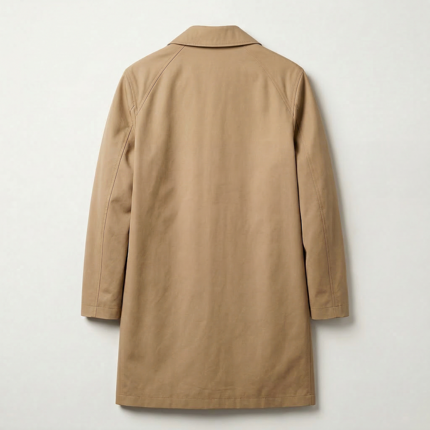 Men’s Long Coat – Button-Front Collared Design
