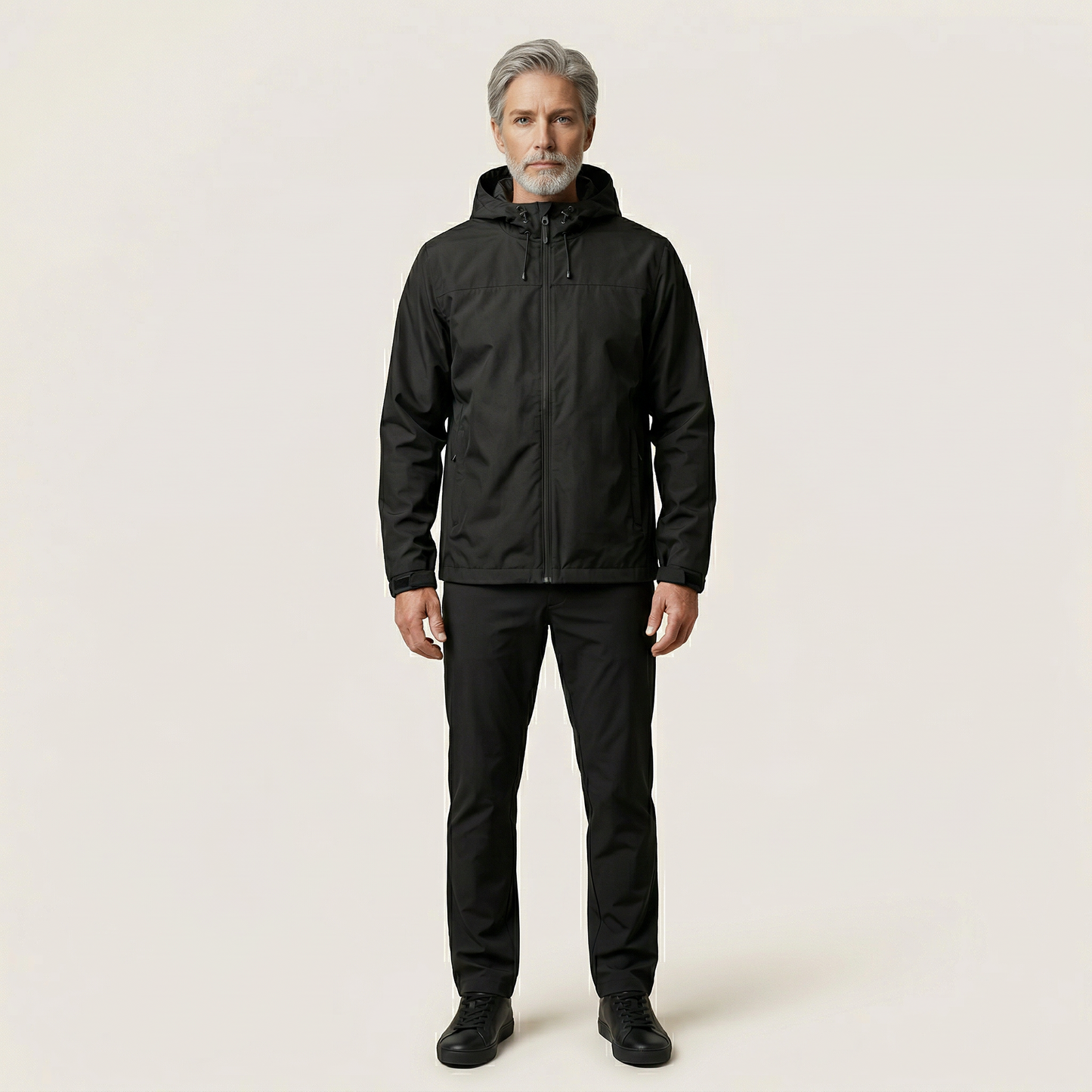 Men’s Hooded Windbreaker Jacket – Zip-Front Design