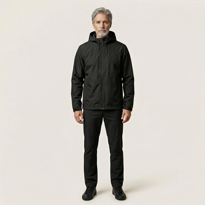 Men’s Hooded Windbreaker Jacket – Zip-Front Design