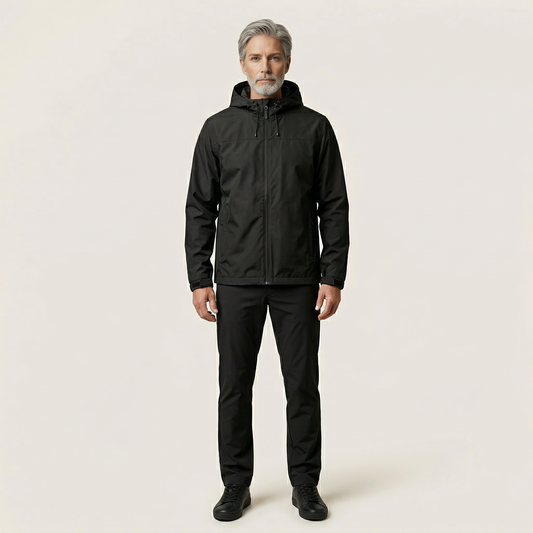 Men’s Hooded Windbreaker Jacket – Zip-Front Design