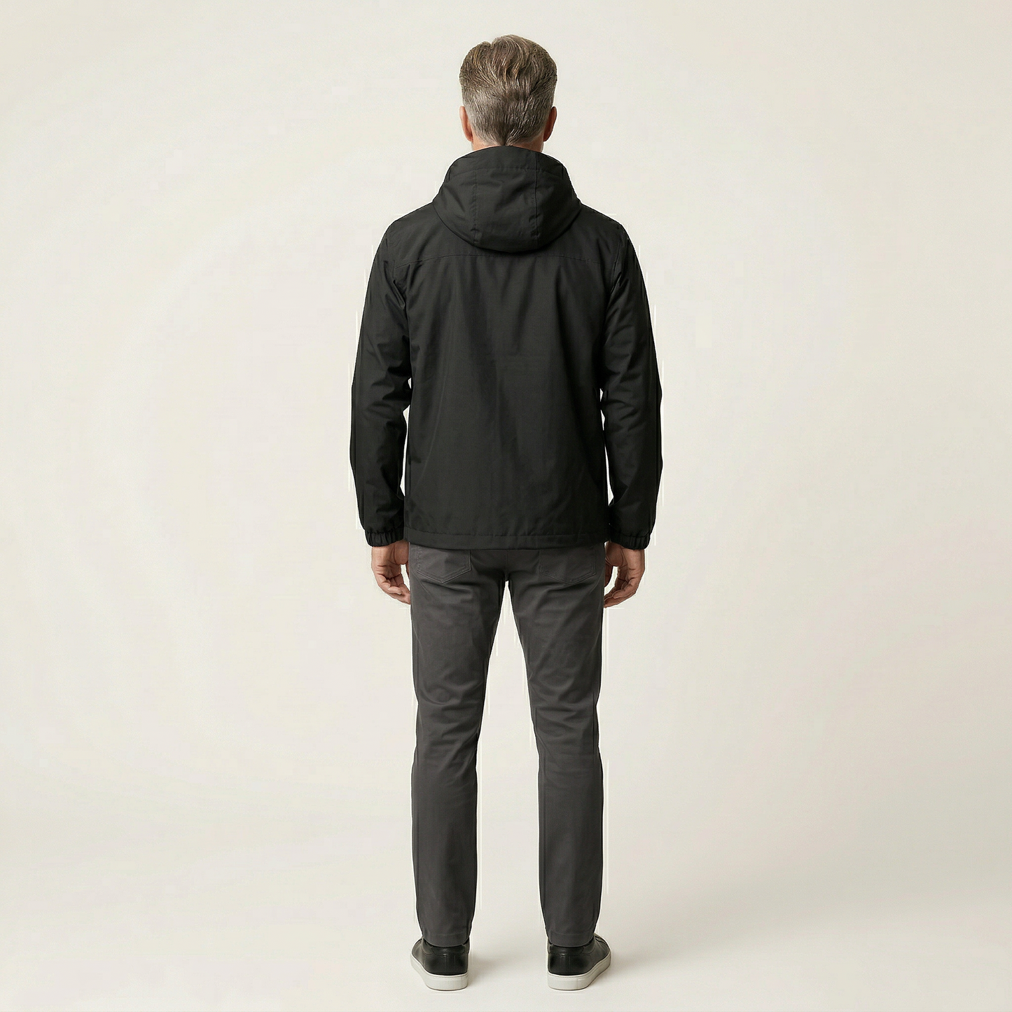 Men’s Hooded Windbreaker Jacket – Zip-Front Design