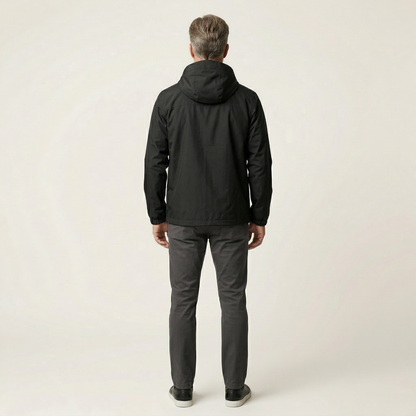 Men’s Hooded Windbreaker Jacket – Zip-Front Design