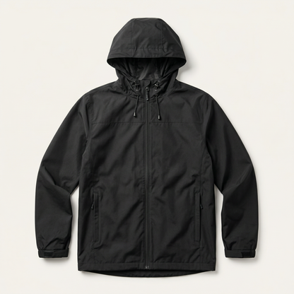 Men’s Hooded Windbreaker Jacket – Zip-Front Design