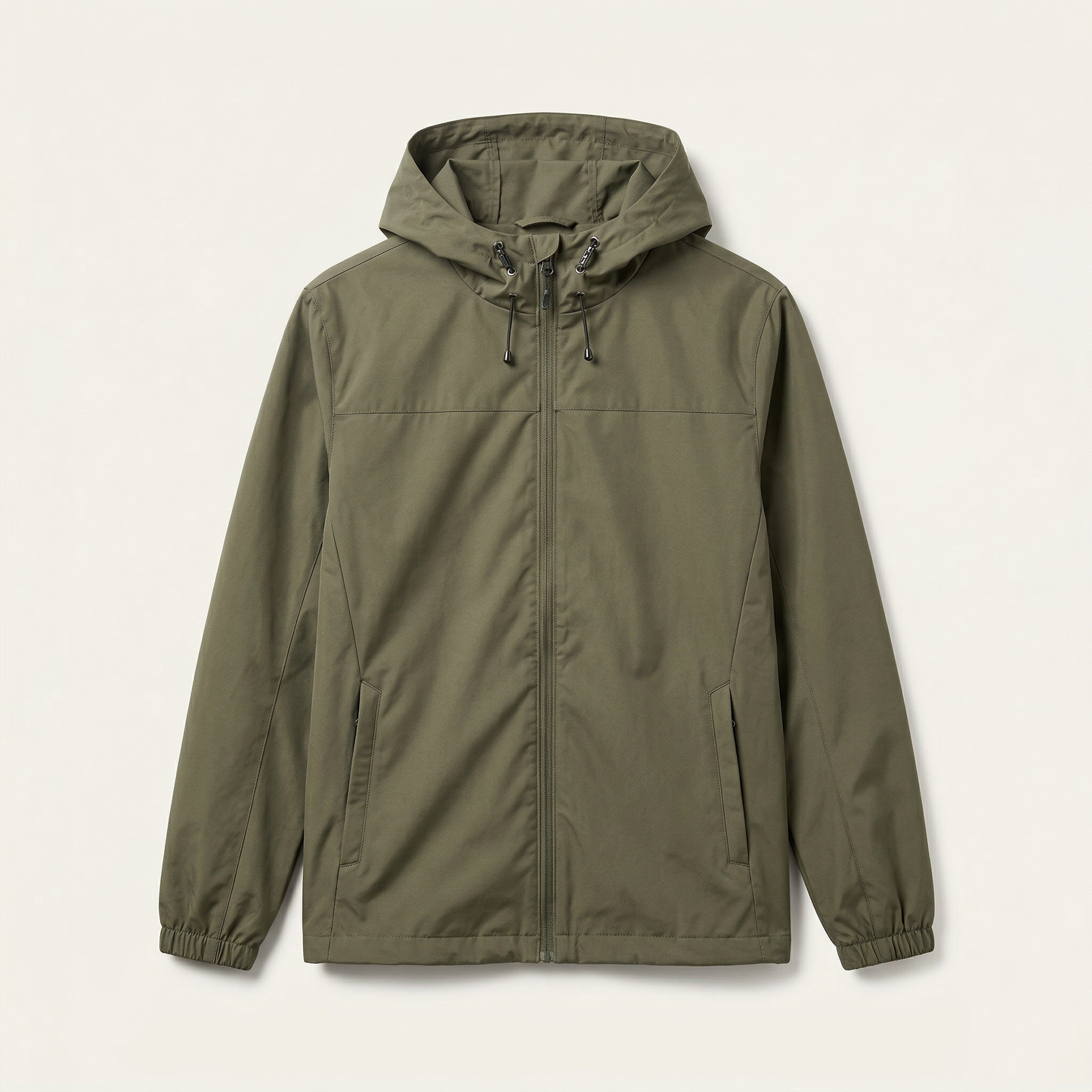 Men’s Hooded Windbreaker Jacket – Zip-Front Design