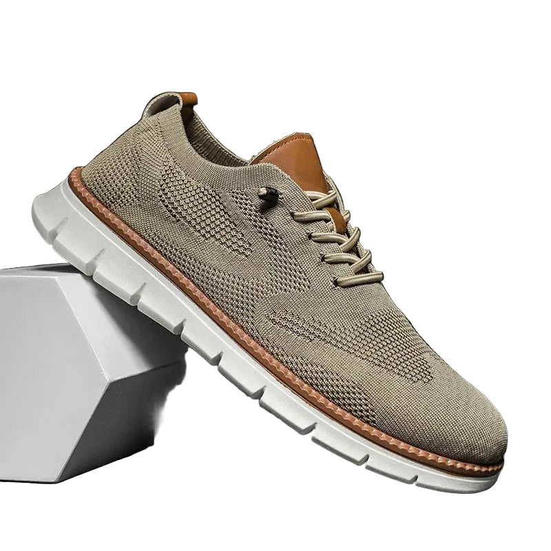 Men's Lace Up Mesh Trainers Shoes with Flat Sole