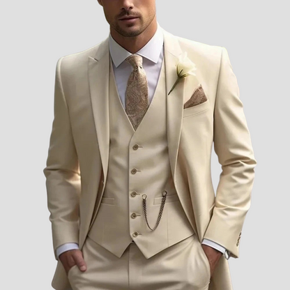 Men’s Three Piece Slim Fit Tailored Formal Suit Set