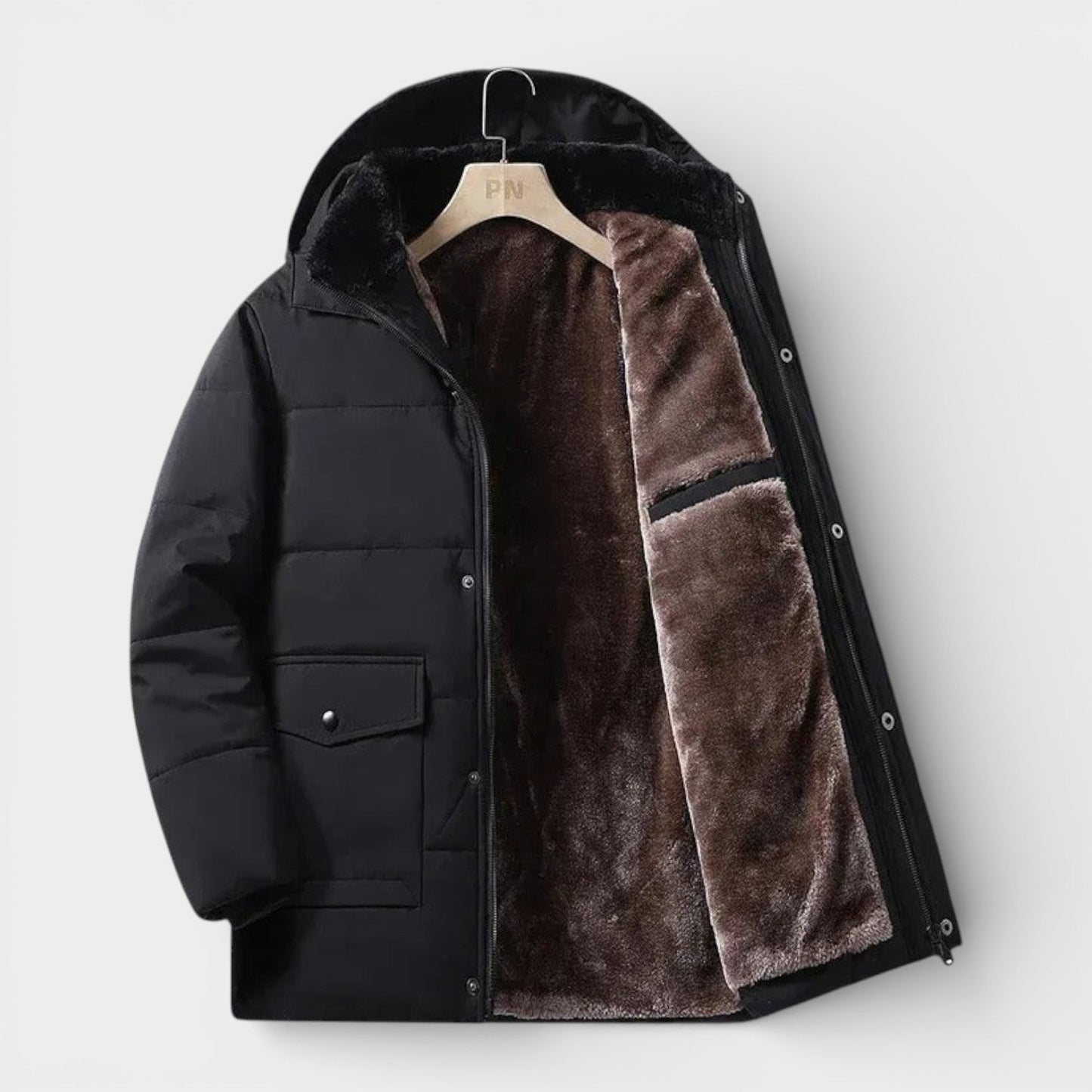 Outdoor Jacket Men’s Fleece-Lined Thermal Cold Weather Layer