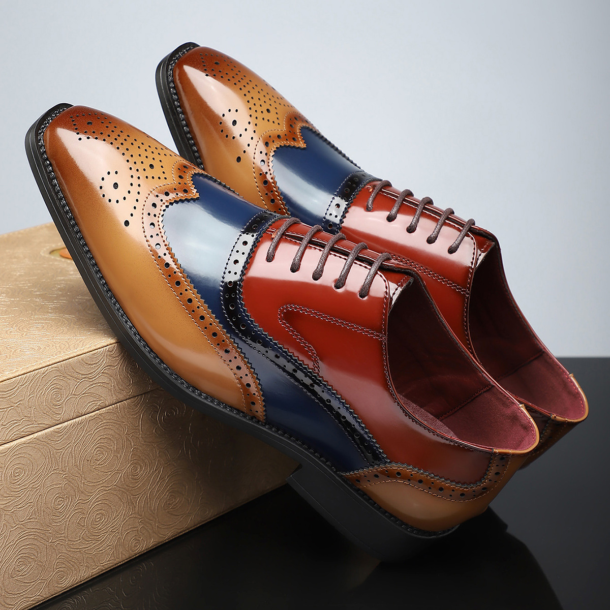 Men’s Wingtip Brogue Dress Shoes - Polished Look & Lace-Up Style