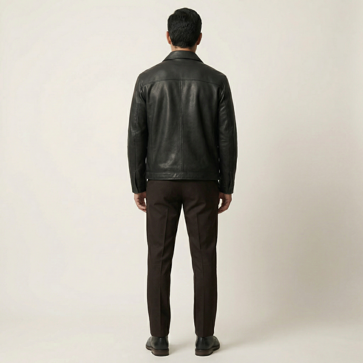 Men’s Zip-Up Jacket – Classic Stand Collar Long Sleeve Coat