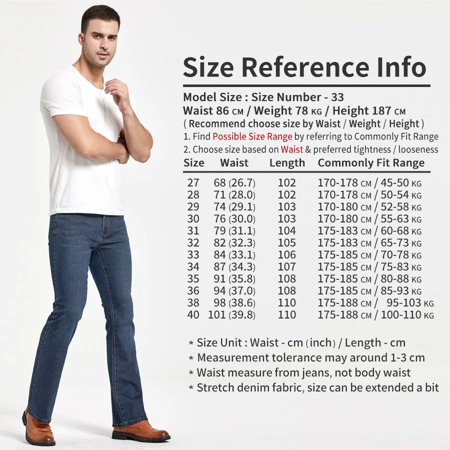 Zyronel | Heren Bootcut Jeans – Slim Fit Stretch Denim, Klassieke Licht Uitlopende Jeans