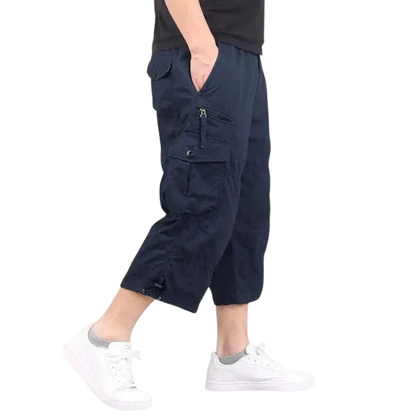 Men’s Cargo Shorts – Elastic Waist – Multi-Pocket