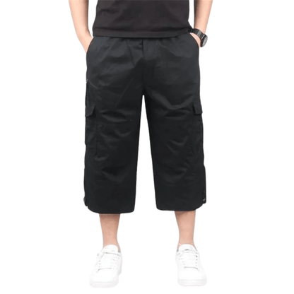 Men’s Cargo Shorts – Elastic Waist – Multi-Pocket