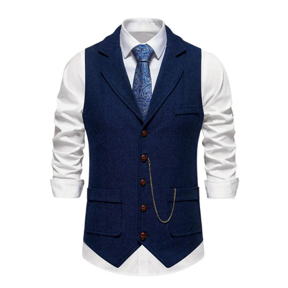 Herren Weste Regular Fit Hahnentritt Business Freizeit Ganzjahres