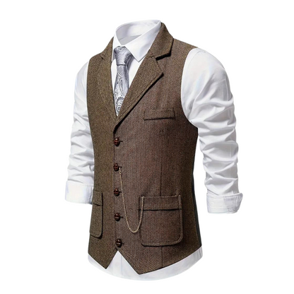Herren Weste Regular Fit Hahnentritt Business Freizeit Ganzjahres