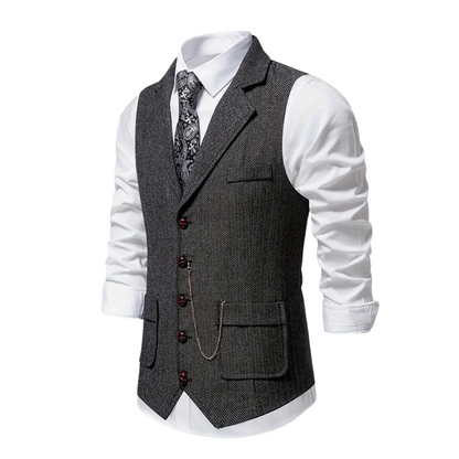 Herren Weste Regular Fit Hahnentritt Business Freizeit Ganzjahres