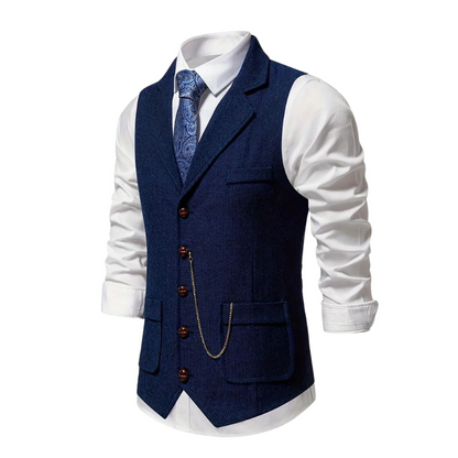 Herren Weste Regular Fit Hahnentritt Business Freizeit Ganzjahres