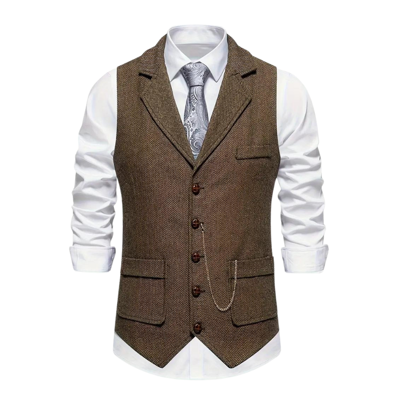 Herren Weste Regular Fit Hahnentritt Business Freizeit Ganzjahres