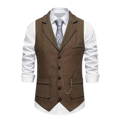 Herren Weste Regular Fit Hahnentritt Business Freizeit Ganzjahres