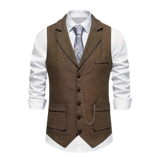 Herren Weste Regular Fit Hahnentritt Business Freizeit Ganzjahres