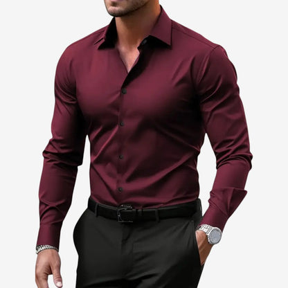 Men’s Slim Fit Long Sleeve Button-Up Shirt