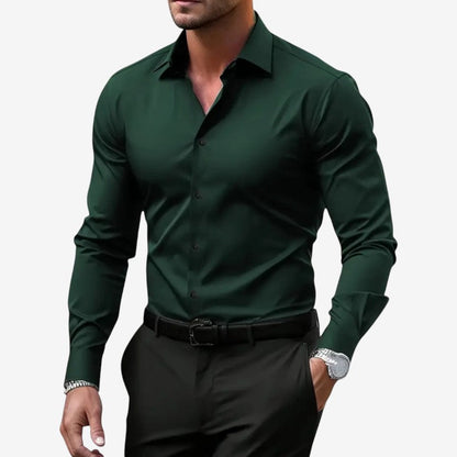 Men’s Slim Fit Long Sleeve Button-Up Shirt