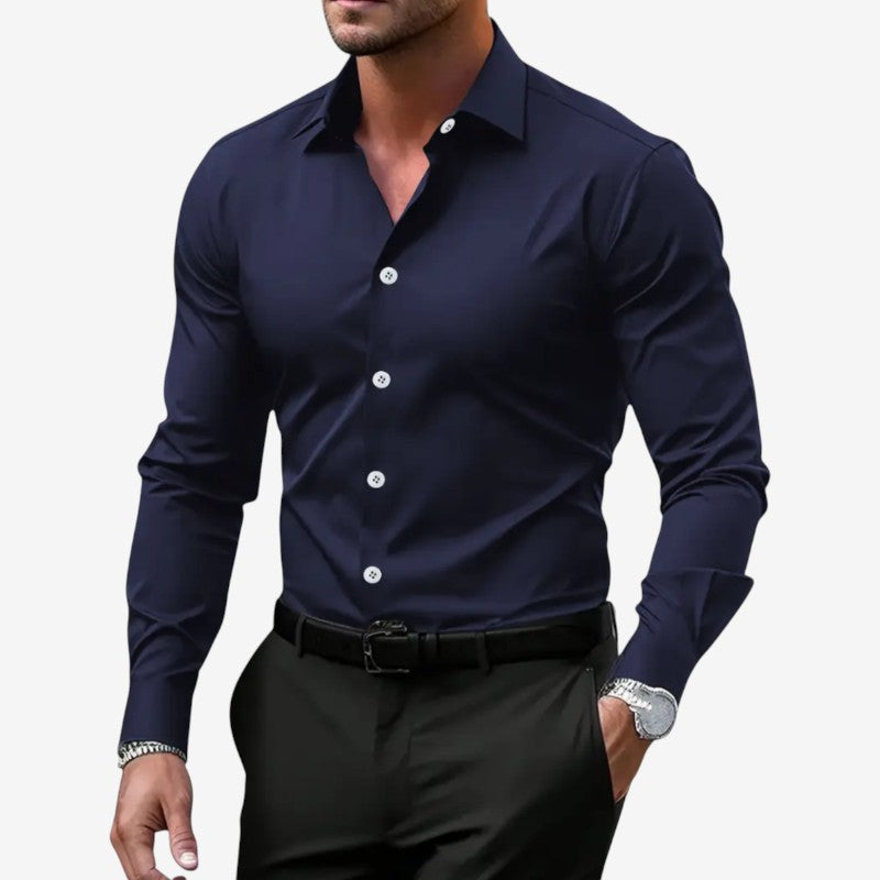 Men’s Slim Fit Long Sleeve Button-Up Shirt